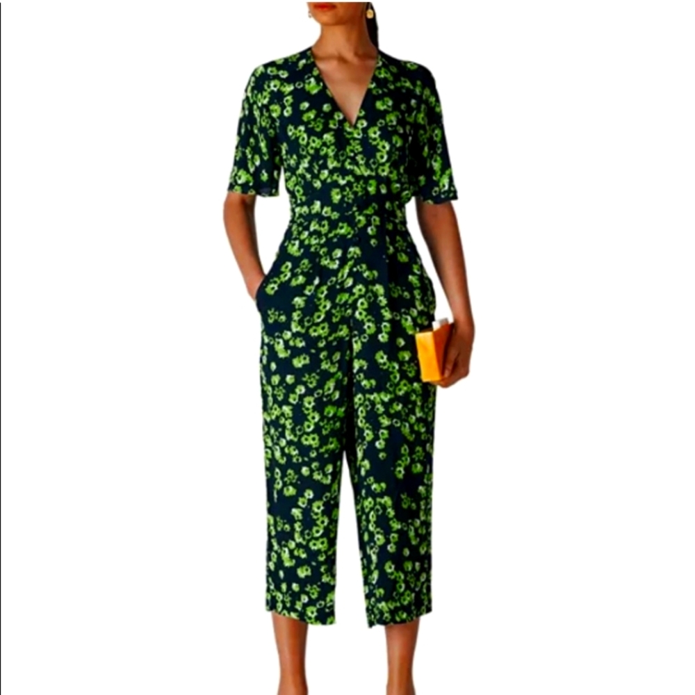 Whistles Digital Daisy Cropped Jumpsuit